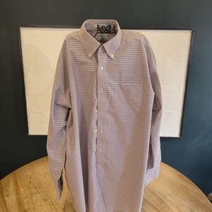 L.L. Bean Men's Plaid Button-Down Shirt - Red and Blue